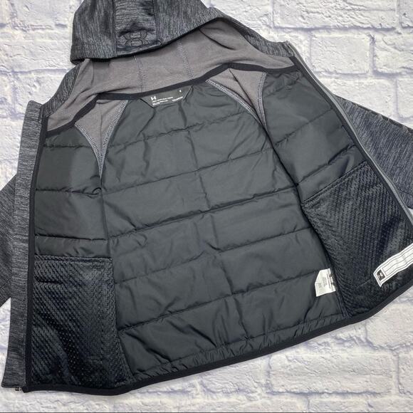 Under Armour Day Trekker Hooded Hybrid Jacket in Black/Gray - Picture 6 of 8